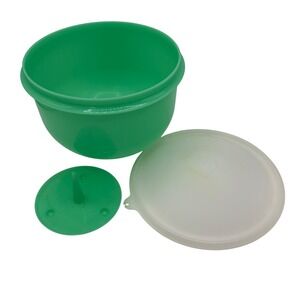 Vtg Tupperware #1424-6 Jadite Green Lettuce Keeper/Crisper w/Spike & Dome Lid